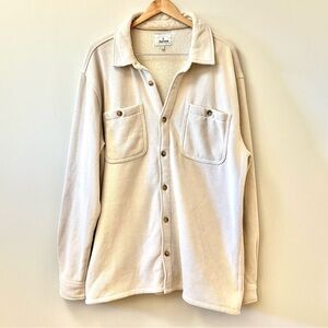 Aurora Clothing Company Micro Waffle Knit Cream Jacket / Shacket. Women’s XL NWT